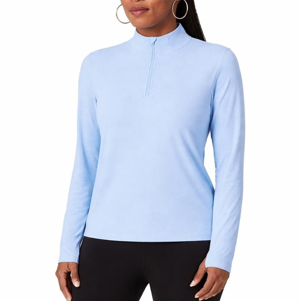 Mondetta Women's XXL Active Ribbed 1/2 Zip Top Blue H0727